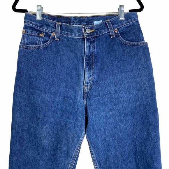 Levis Vintage 1999 550 Dark Wash High Waisted Straight Leg Sz 12 Reg - Picture 6 of 9